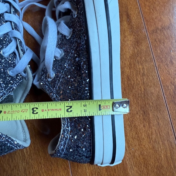 Converse Chuck Taylor All Star Shoes Womens Size 5 Black Silver Glitter Low Top. - Picture 8 of 8